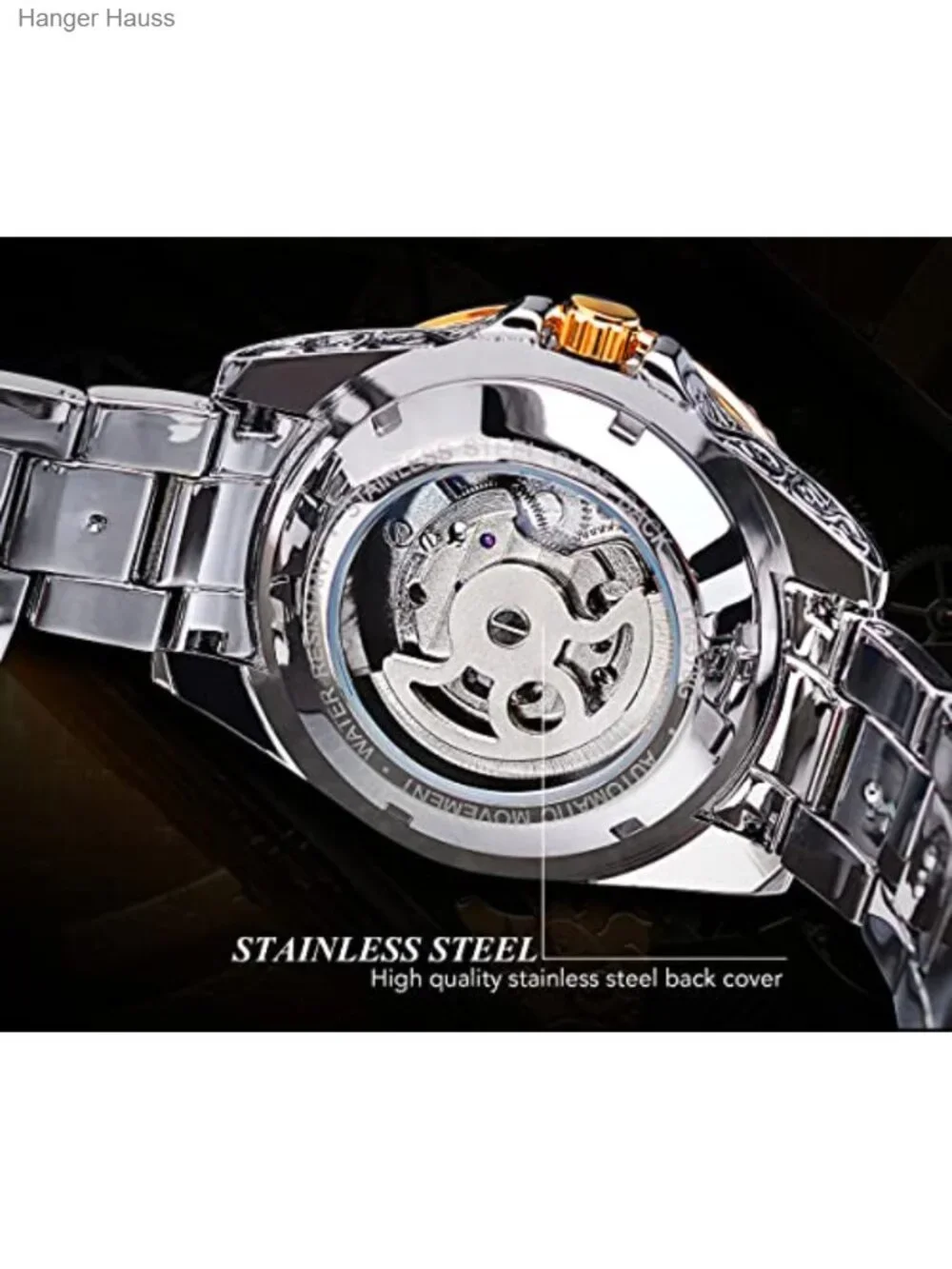 Vintage Engraved Automatic Self-Wind Mechanical Watch